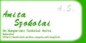 anita szokolai business card
